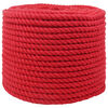vidaXL Cotton Rope 10 mm 25 m Red 100% Cotton