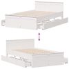 vidaXL Bed Frame without Mattress with Headboard White 135x190 cm Double Solid Wood Pine
