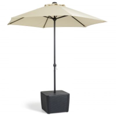 Keter Garden Side Table Luzon Plus with Parasol Hole Graphite