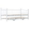 vidaXL Bed Frame without Mattress White Steel 180x200/90x200 cm