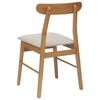 vidaXL Dining Chair 2 pcs Natural and Light Solid Rubber Wood