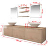vidaXL Eight Piece Bathroom Furniture and Basin Set Beige