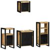vidaXL Bathroom Furniture Set 4 pcs Brown and Black Solid Mango Wood