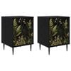 vidaXL Bedside Cabinet RHENEN 2 pcs Black Oak 36 x 33 x 51 cm