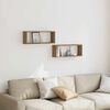 vidaXL Wall Cube Shelves 2 pcs Artisan Oak 60x15x23 cm Engineered Wood