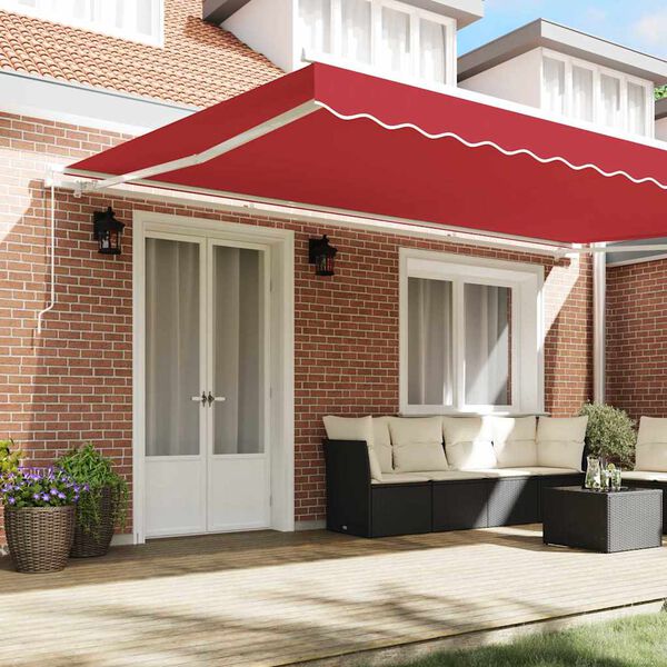 vidaXL Retractable Awning Red 500 x 350 cm Polyester and Aluminium