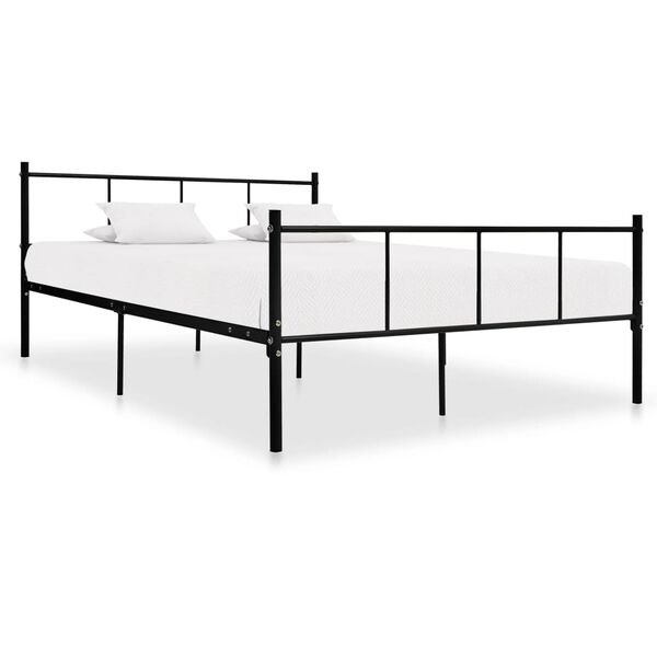 vidaXL Bed Frame without Mattress Black Metal 140x200 cm