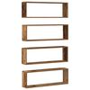 vidaXL Wall Shelf 4 pcs Old wood 80 x 15 x 26 cm Engineered wood