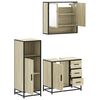 vidaXL 3 Piece Bathroom Furniture Set Sonoma Oak Engineered Wood