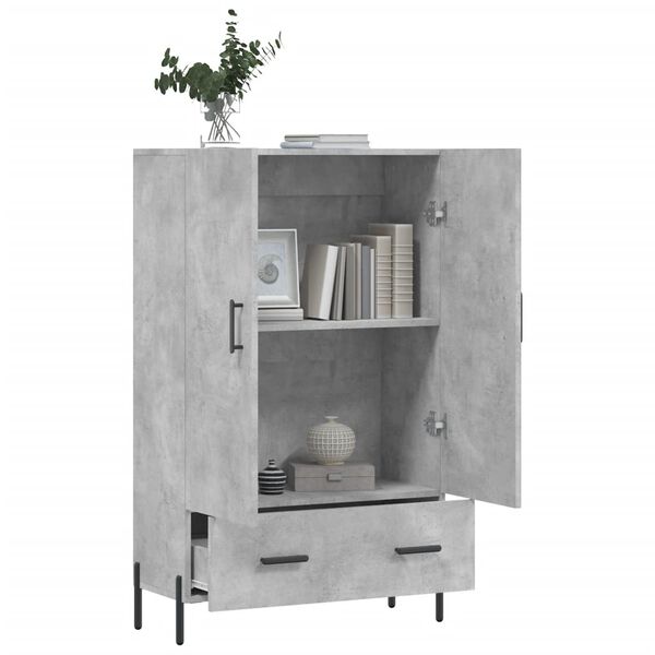 vidaXL Highboard Concrete Grey 69.5x31x115 cm Engineered Wood