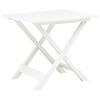 vidaXL Garden Table | White | Plastic | Medium | Foldable | Bistro Table