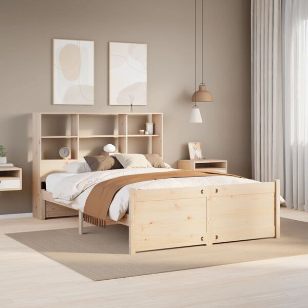 vidaXL Bookcase Bed without Mattress 150x200 cm King Size Solid Wood Pine