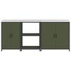 vidaXL Kitchen Storage Set 3 pcs Olive Green Cold-rolled Steel
