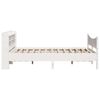 vidaXL Bed Frame with Headboard White 135x190 cm Double Solid Wood Pine