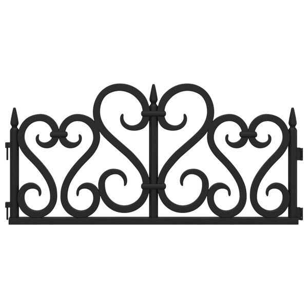 vidaXL Lawn Edgings 17 pcs Black 10 m PP