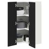 vidaXL Hanging Cabinet with Door Black Oak and White 57 x 57 x 100 cm