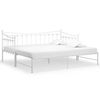 vidaXL Pull-out Sofa Bed Frame without Mattress White Metal 90x200 cm