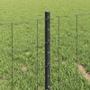 vidaXL Fence with Post Grey 0.4 x 25 m Steel and PVC