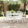 vidaXL Garden Dining Set 7 pcs White Aluminium
