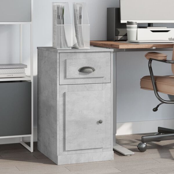 vidaXL Side Cabinet with Drawer Concrete Grey 40x50x75 cm Engineered Wood