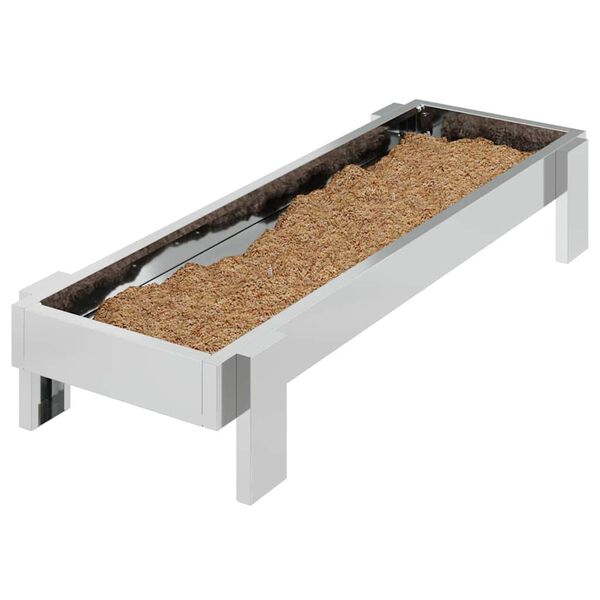 vidaXL Chicken Feeding Trough Silver 80 x 28 x 13.5 cm