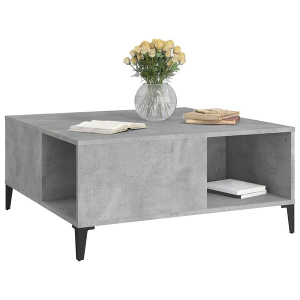 vidaXL Coffee Table Concrete Grey 80x80x36.5 cm Engineered Wood