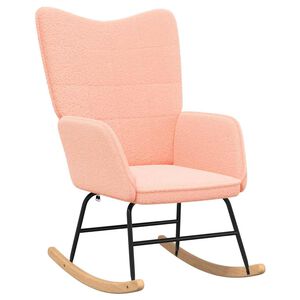 vidaXL Rocking Chair Pink Sherpa Fabric