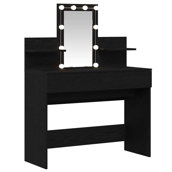 vidaXL Dressing Table Black Oak 100 x 40 x 130 cm Engineered Wood