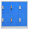 vidaXL Locker Cabinets 5 pcs Light Grey and Blue 90x45x92.5 cm Steel
