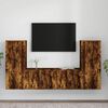 vidaXL 4 Piece TV Cabinet Set Smoked Oak Engineered Wood