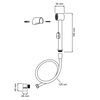 EISL Basin Hand Shower Set with Wall Bracket and Shower Hose White