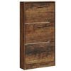 vidaXL Shoe Cabinet Smoked Oak 59x17x108 cm Engineered Wood