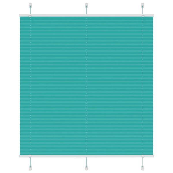 vidaXL Pleated Blind Petrol Green 115x100 cm Fabric Width 114.4 cm Polyester