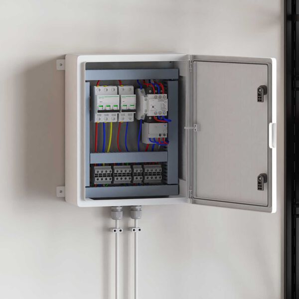 vidaXL Control Cabinet Grey 40 x 17.5 x 50 cm ABS Plastic