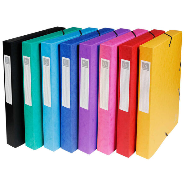 Exacompta Elasticated Filing Box A4 40mm Pressboard Glossy 8 pcs