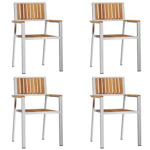 vidaXL Garden Chair 4 pcs Brown 56 x 54.5 x 87 cm Solid Acacia Wood