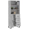 vidaXL Highboard Concrete Grey 69.5x34x180 cm Engineered Wood
