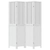 vidaXL Room Divider 4 Panels White Solid Wood Paulownia