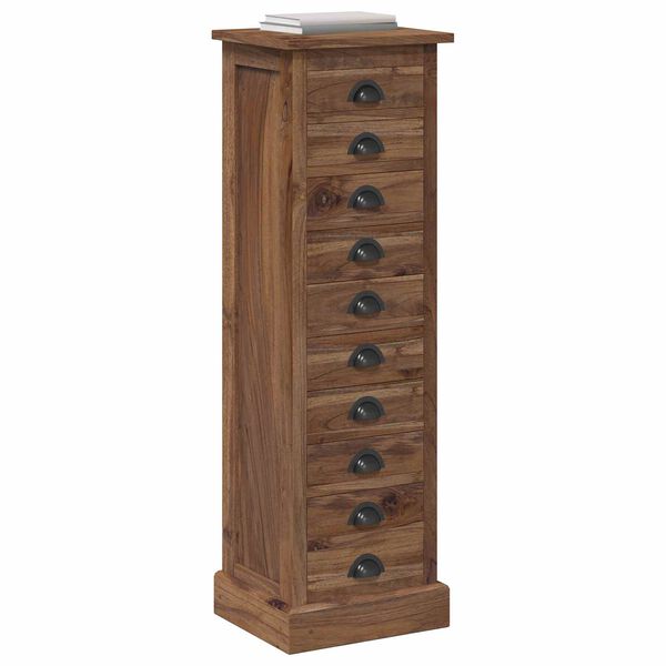 vidaXL Chest of Drawers Brown 35 x 30 x 110 cm Solid Teak Wood