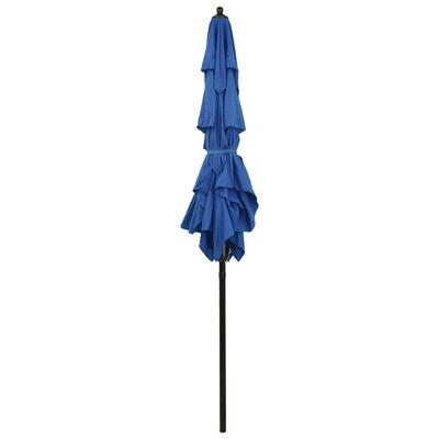 vidaXL 3-Tier Parasol with Aluminium Pole Azure Blue 2x2 m