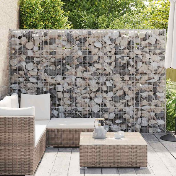 vidaXL Gabion Wall with Covers Galvanised Steel 300x30x200 cm