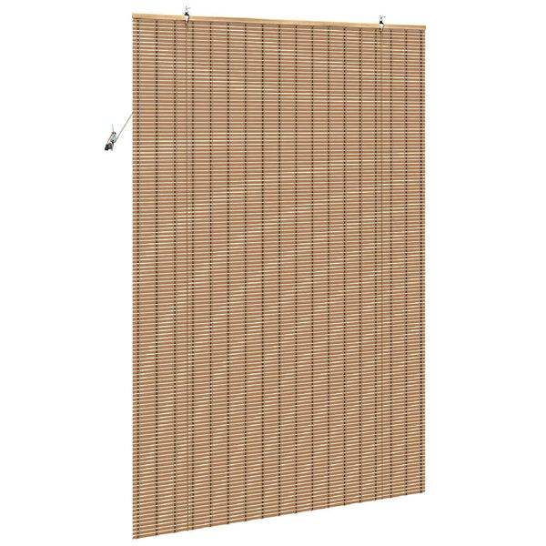 vidaXL Roller Blind with Curtains Manual Nature 150 x 220 cm Bamboo
