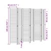 vidaXL Room Divider 6 Panels White Solid Wood Paulownia