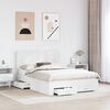 vidaXL Bed Frame with Headboard White 150 x 200 cm Engineered Wood