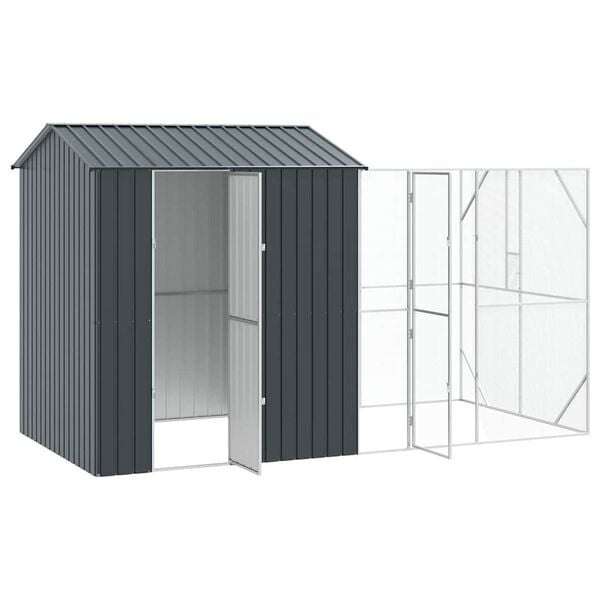 vidaXL Bird Cage Anthracite 418 x 210 x 247 cm Galvanised Steel