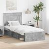 vidaXL Bed Frame with Drawer Concerte Grey 75 x 190 cm Solid Pine Wood