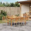 vidaXL Garden Dining Set 9 pcs Beige Poly rattan