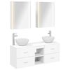 vidaXL Bathroom Furniture Set 5 pcs White Engineered Wood and Glass