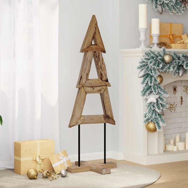 vidaXL Christmas Tree with Stand Brown 120 cm Solid teak wood