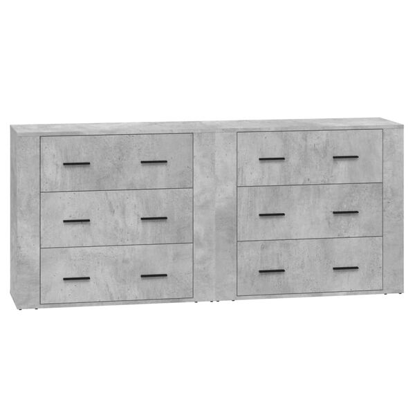 vidaXL Sideboards 2 pcs Concrete Grey Engineered Wood